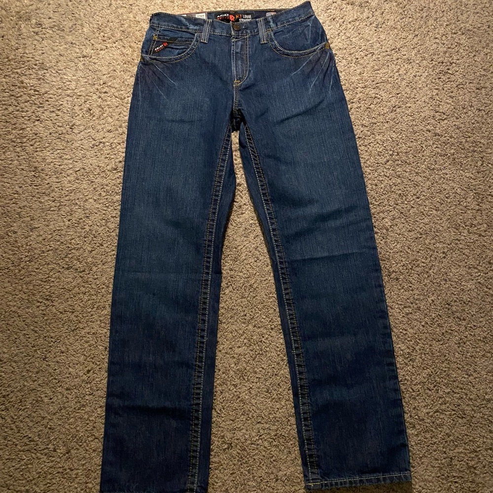 Ariat FR Loose Fit Straight Leg Work Jeans Cat 2 Denim Size 30x34